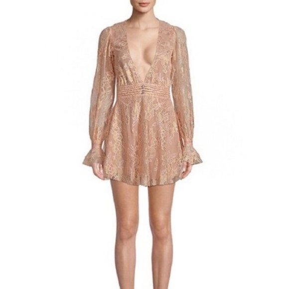 For Love And Lemons Dresses & Skirts - For Love & Lemons Rose Gold Modern Love Mini Dress